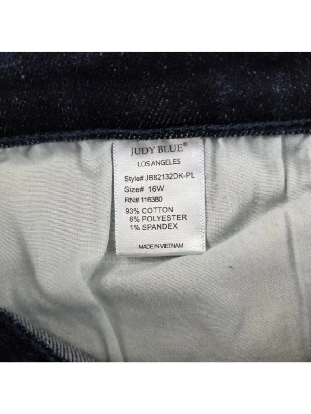 Judy Blue Jeans Womens 16W Blue Dark Wash Skinny Stretch Plus